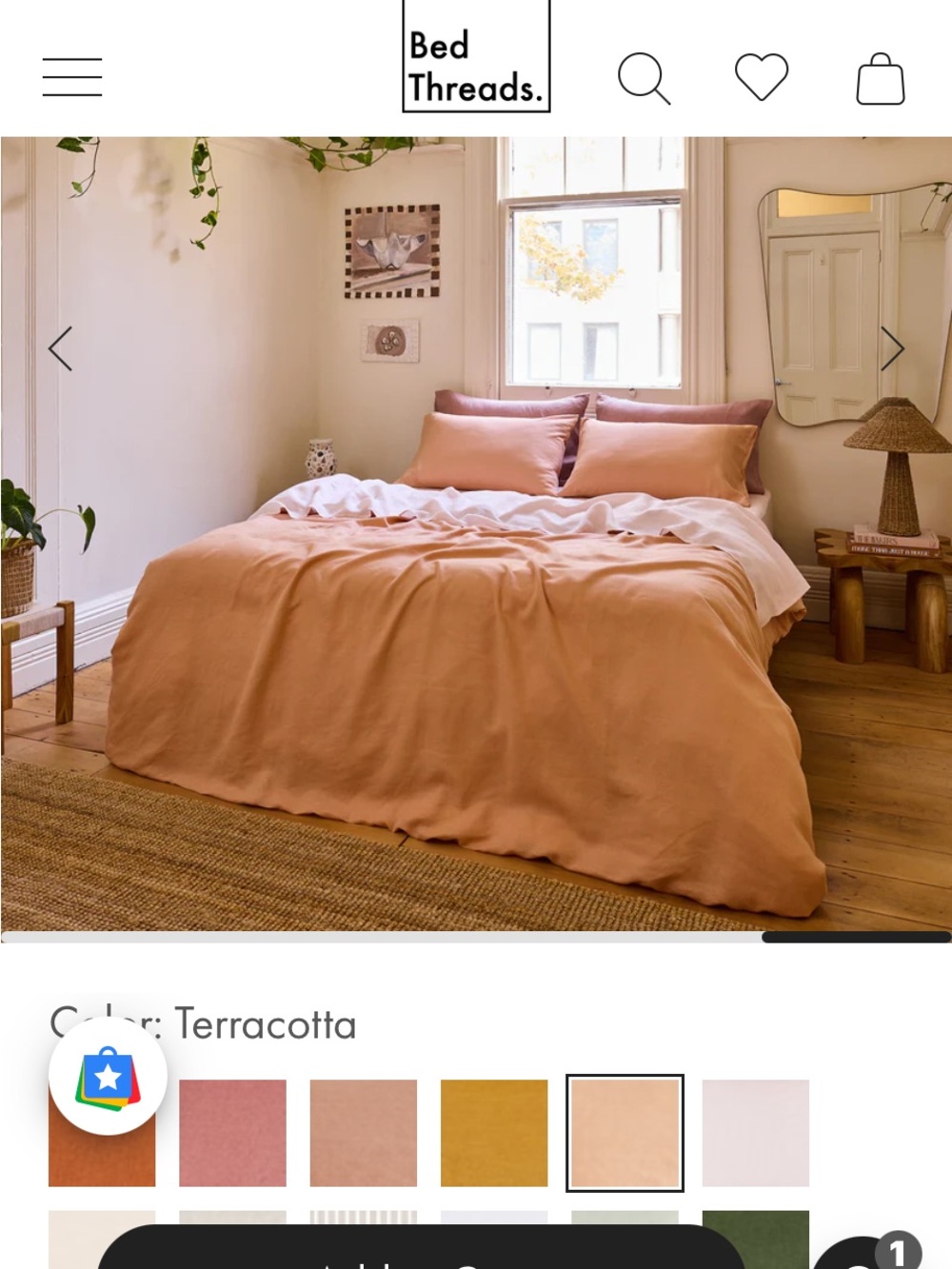 Bed Threads - Queen Linen Duvet Cover w Standard Pillow Cases (never been used)